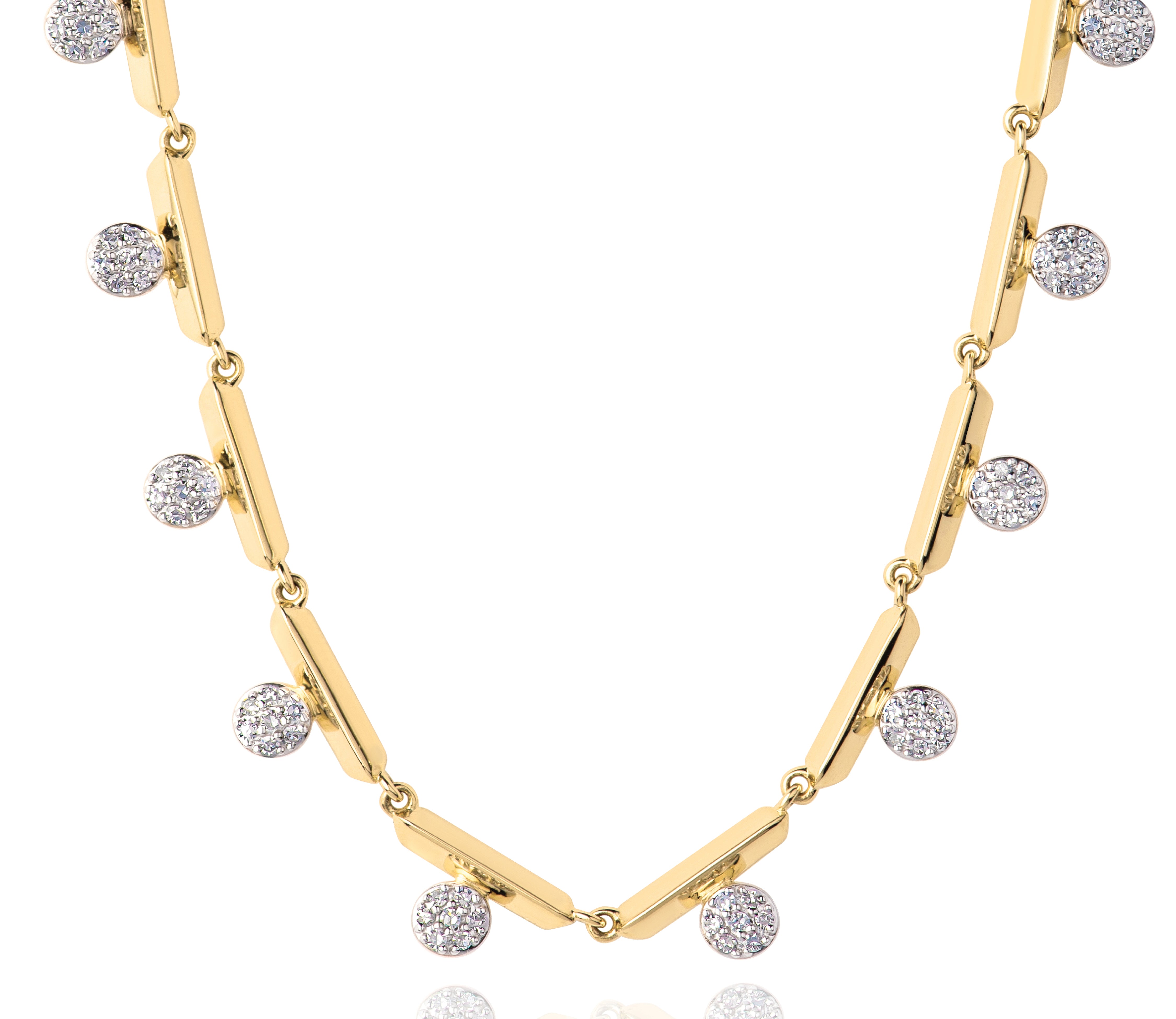 Ten Station Offset Mini Infinity Necklace