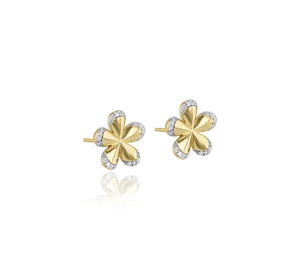Pave Edge Forget-Me-Not Small Studs