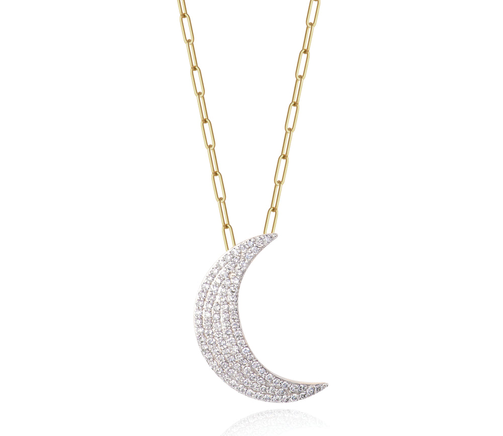 Infinity Crescent Moon 22mm Necklace