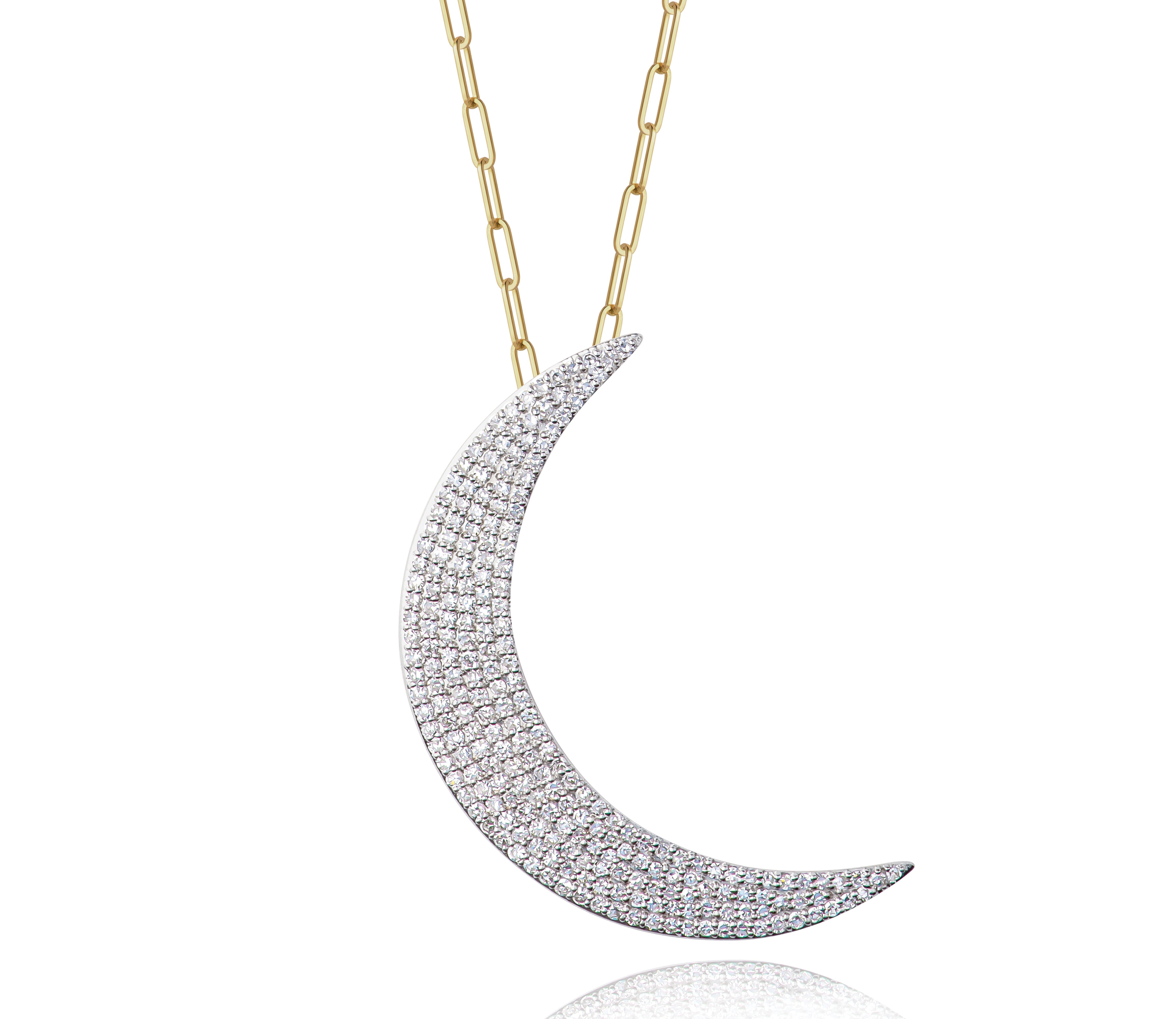 Infinity Crescent Moon 37mm Necklace