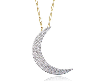 
                
                    Load image into Gallery viewer, Infinity Crescent Moon 37mm Necklace
                
            