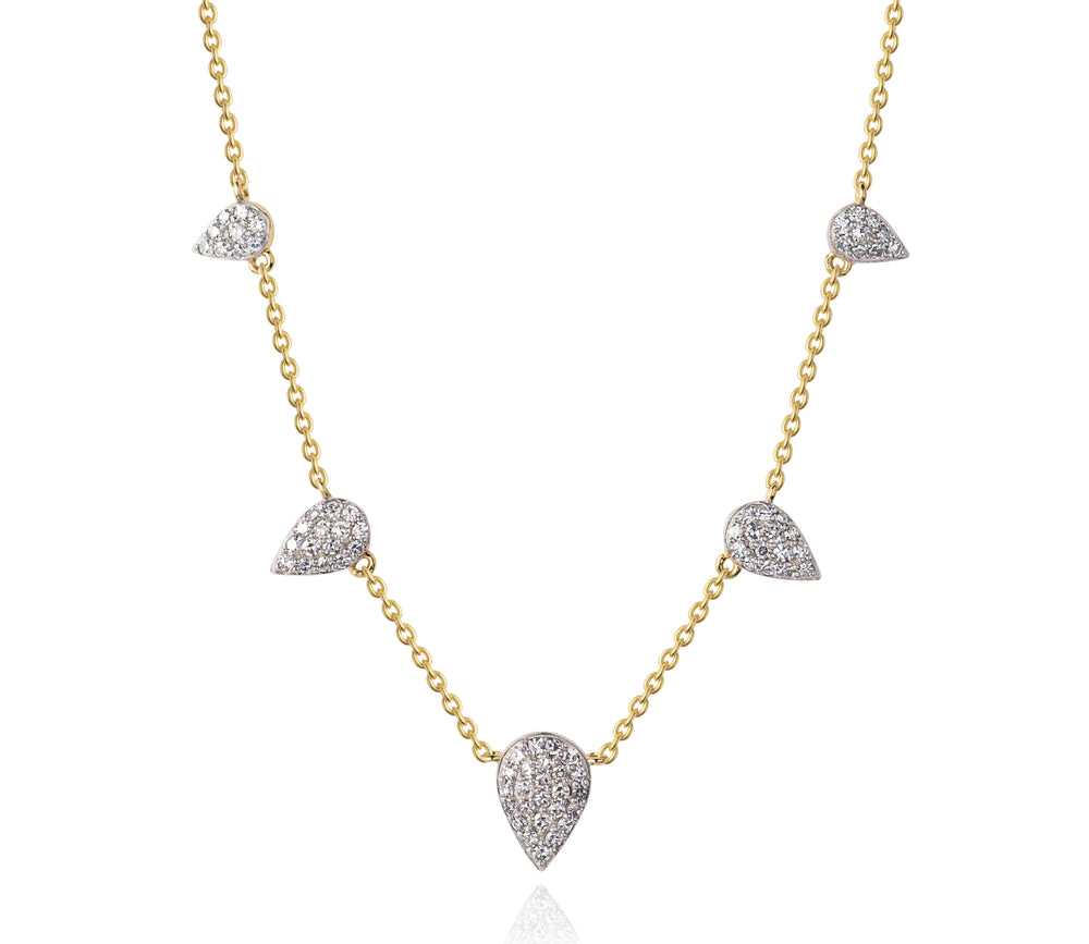 
                
                    Load image into Gallery viewer, Diamond Deconstructed Graduated Station Necklace
                
            