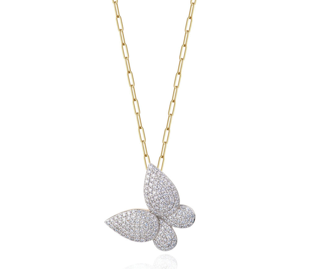 Shop Sydney Evan 14k Gold & Diamond Large Butterfly Cluster Necklace