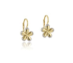 Pave Edge Forget-Me-Not Small Leverback Earrings