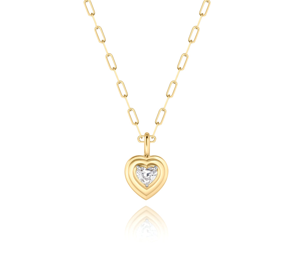Heart Shape Diamond Layered Heart Necklace