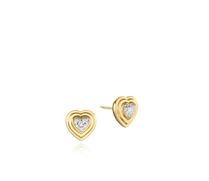 Heart Shape Diamond Layered Heart Studs