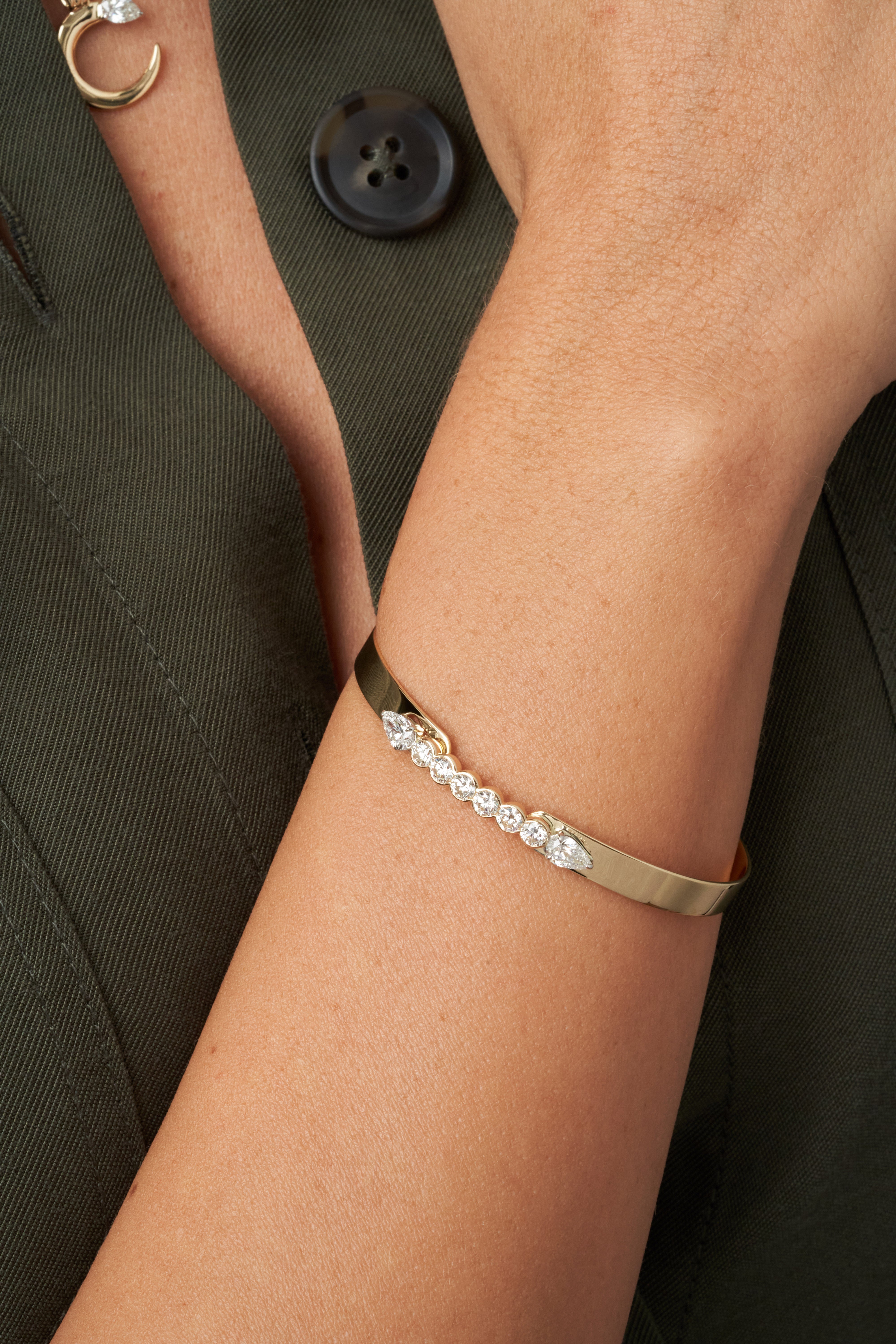 Double Pear & Round Diamonds Love Always Bracelet