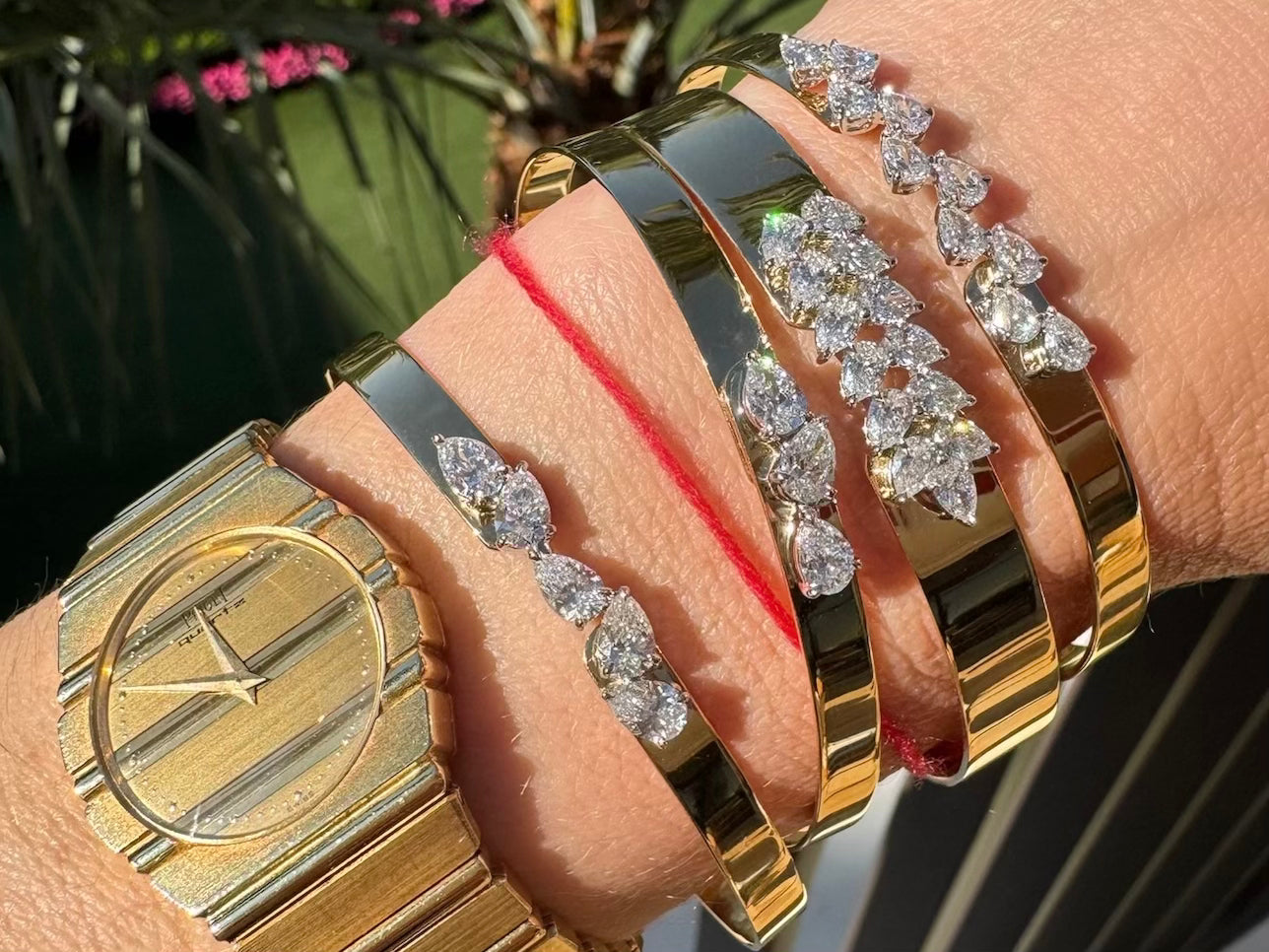 Triple Angled Pear Love Always Bracelet