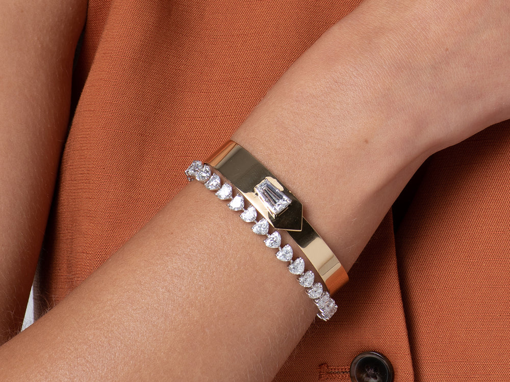 
                
                    Load image into Gallery viewer, Tapered Baguette Love Always Bracelet
                
            