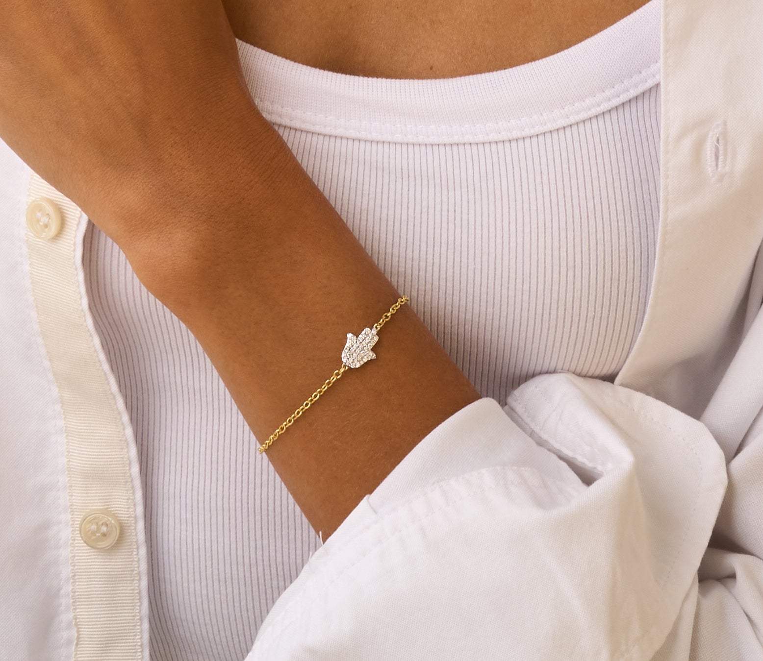 Infinity Hamsa Chain Bracelet