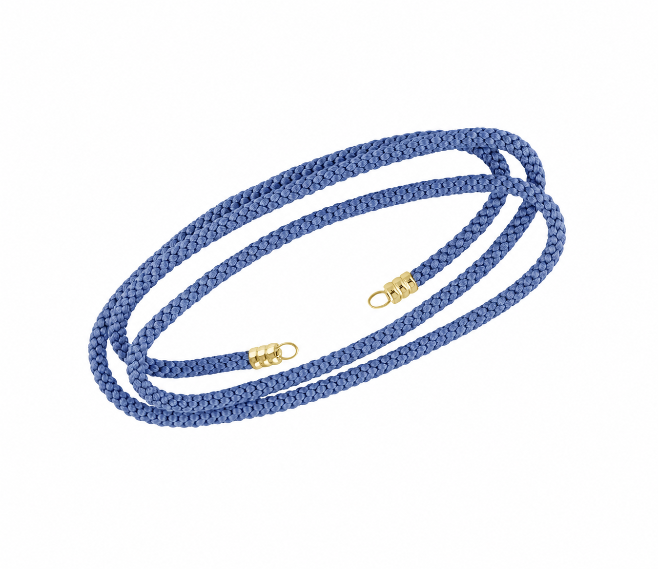 Blue Kumihimo Silk Rope with End Caps