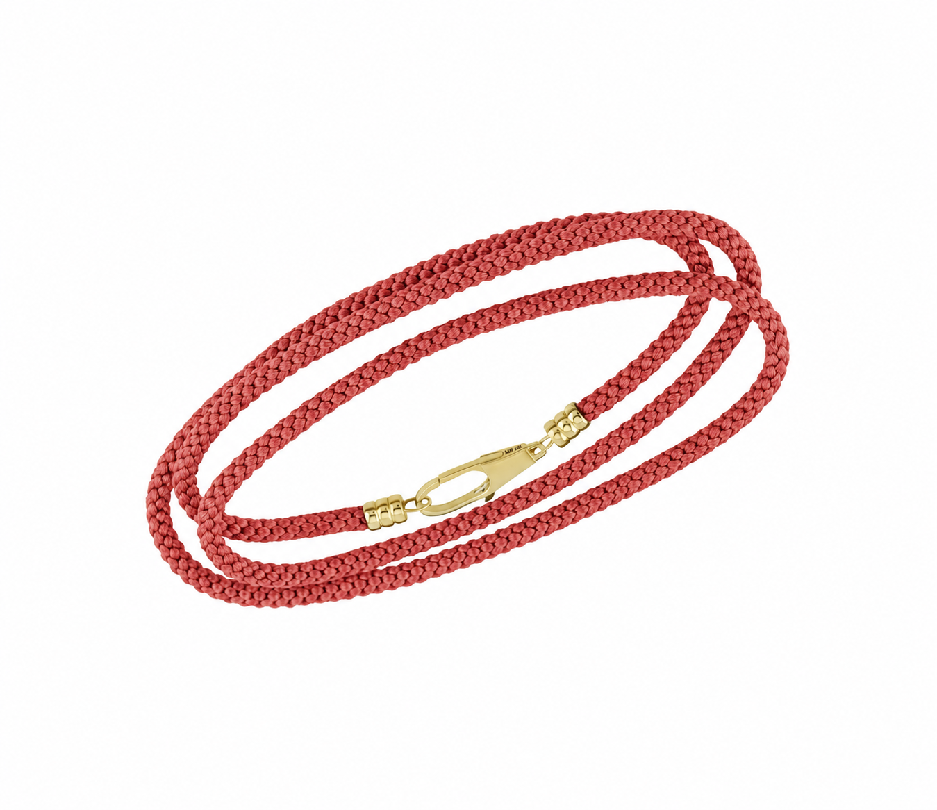 Coral Kumihimo Silk Rope with Clasp