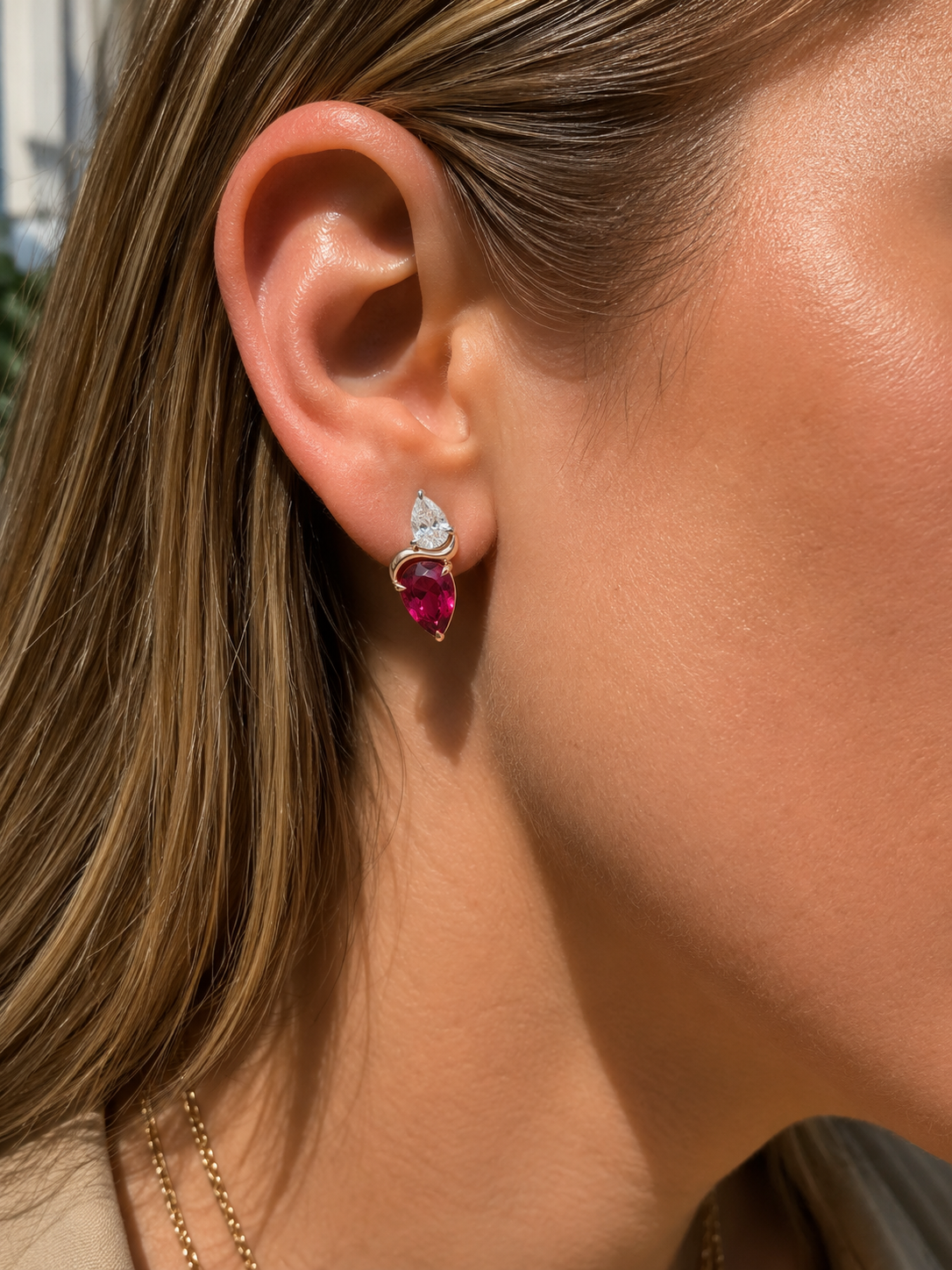 Diamond & Tourmaline Swivel Studs