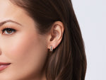 Emerald Cut Diamond Cuddle Mini Hoop Earrings