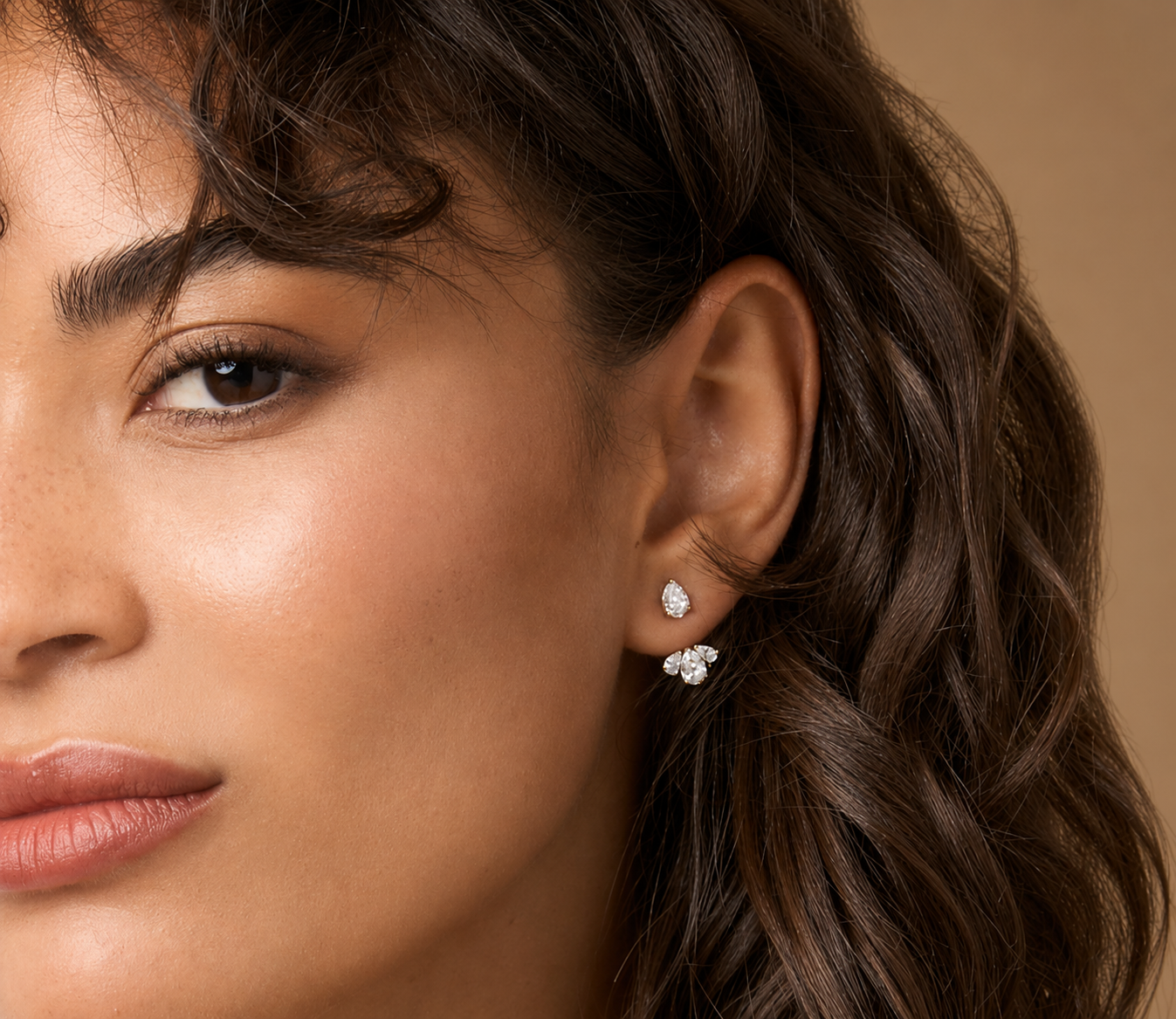 Diamond Stud Triple Pear Enhancers