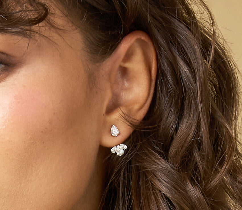 Diamond Stud Triple Pear Enhancers