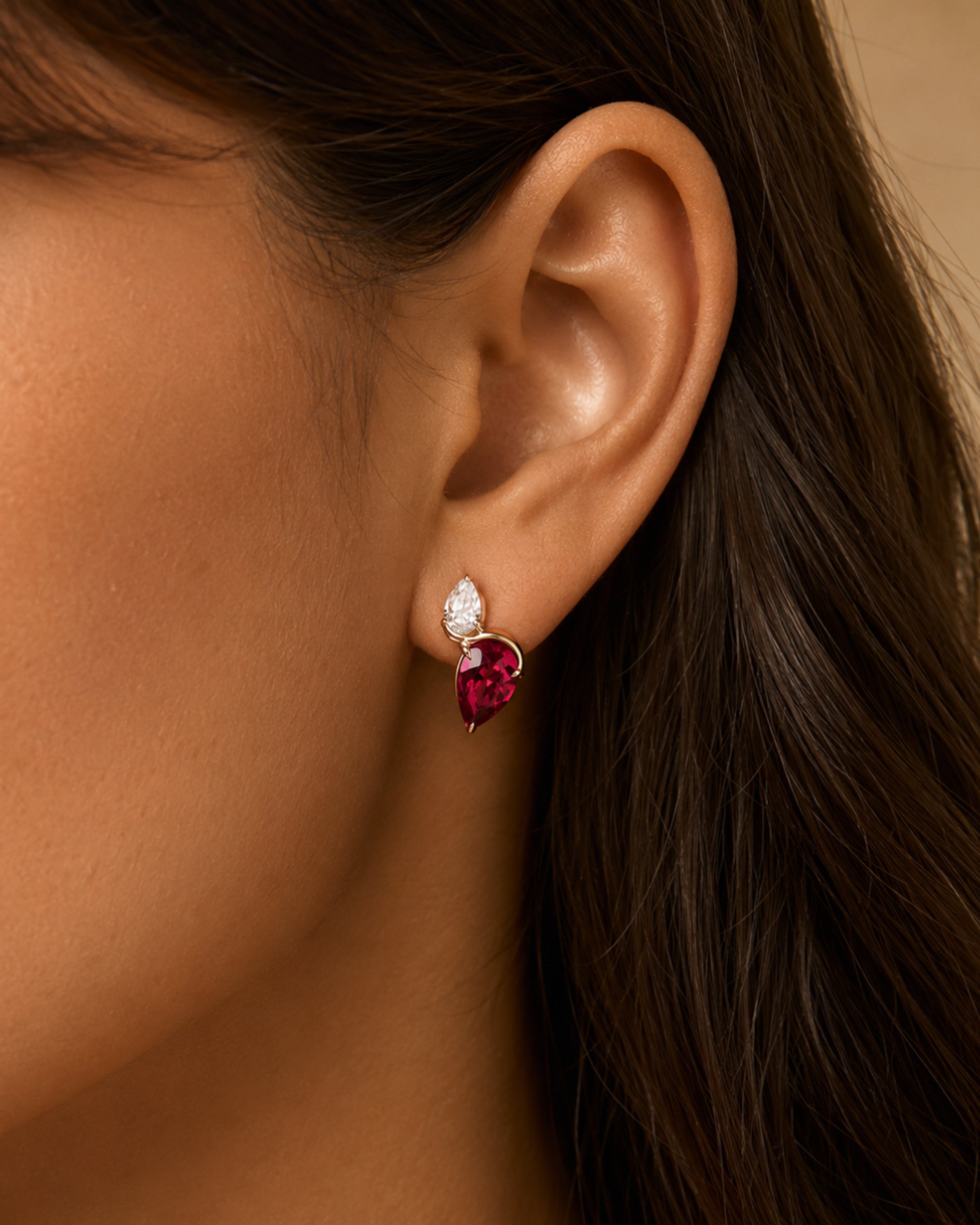 Diamond & Tourmaline Swivel Studs