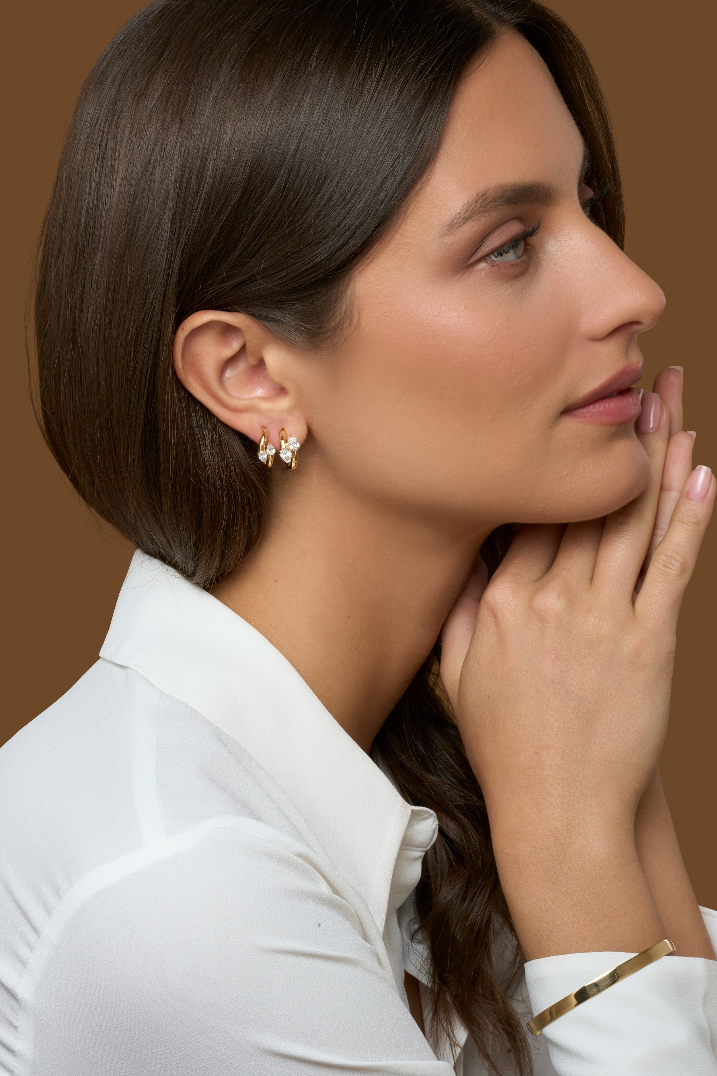 Interlocking Diamond Mini Hoops