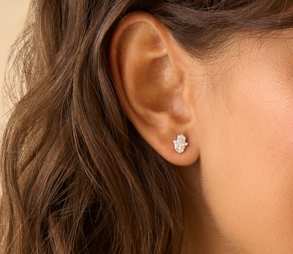 Infinity Hamsa Mini Studs