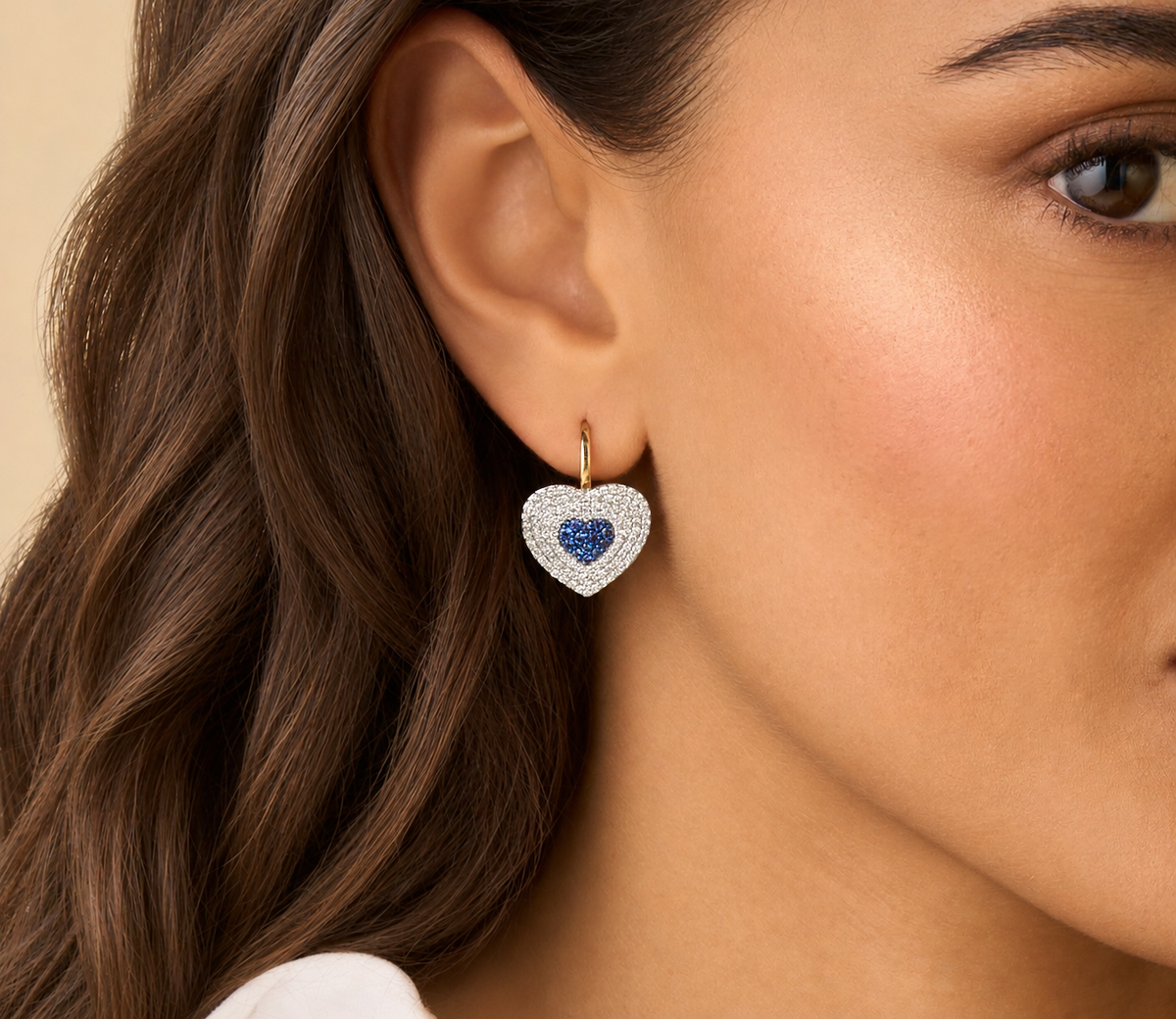 Diamond & Blue Sapphire Infinity Heartbeat Leverbacks