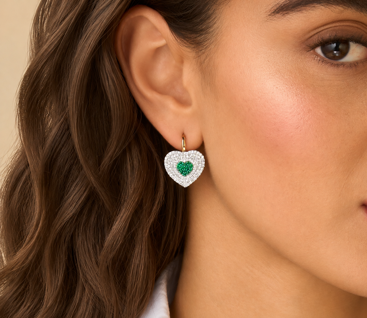 Diamond & Emerald Infinity Heartbeat Leverbacks