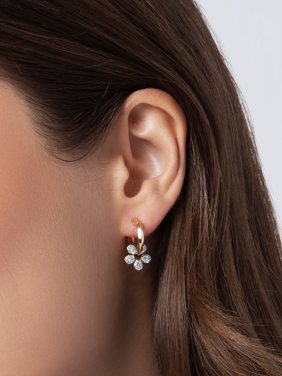 Forget-Me-Not Petite Pave 15mm Hoop