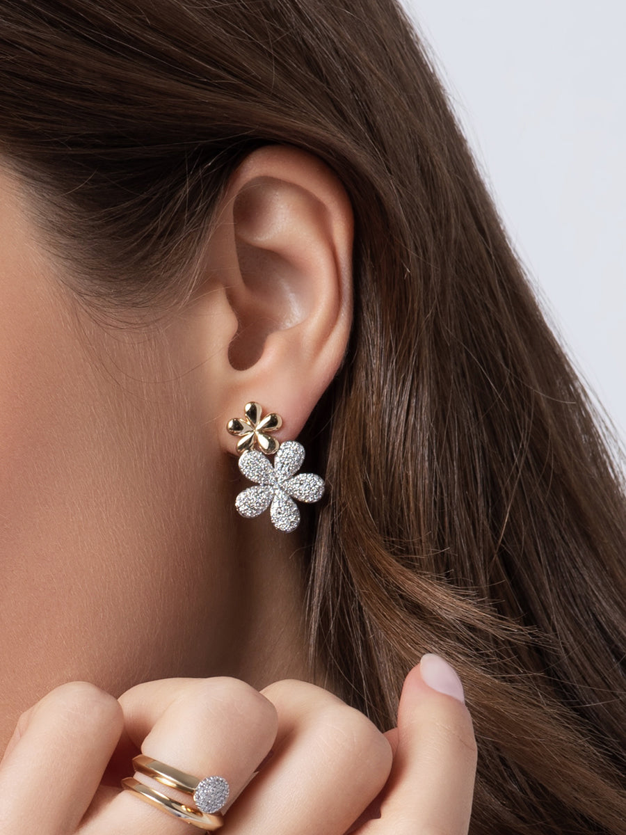 Forget-Me-Not Large Double Flower Studs