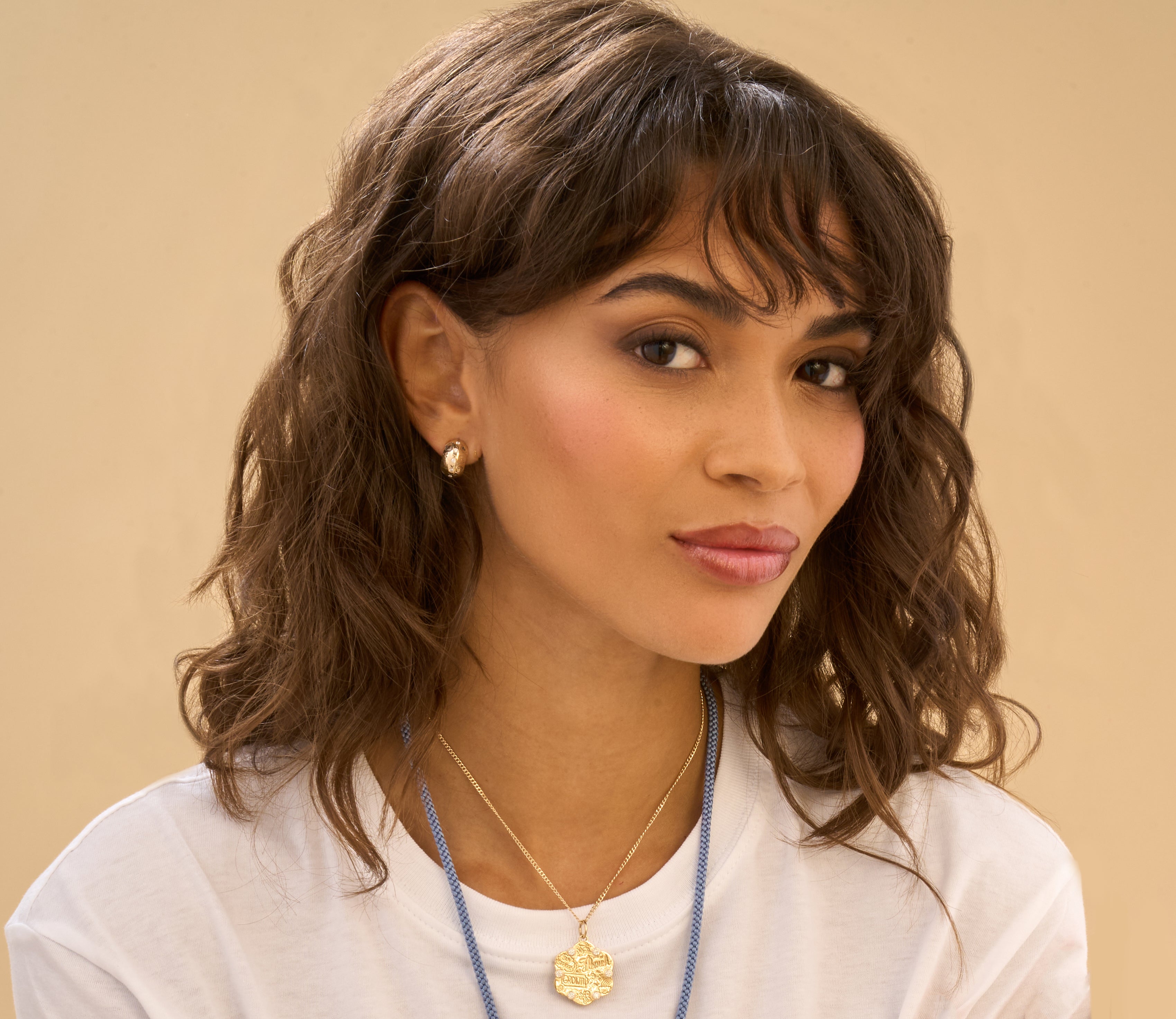 14 mm  Love Languages Angled Hoops