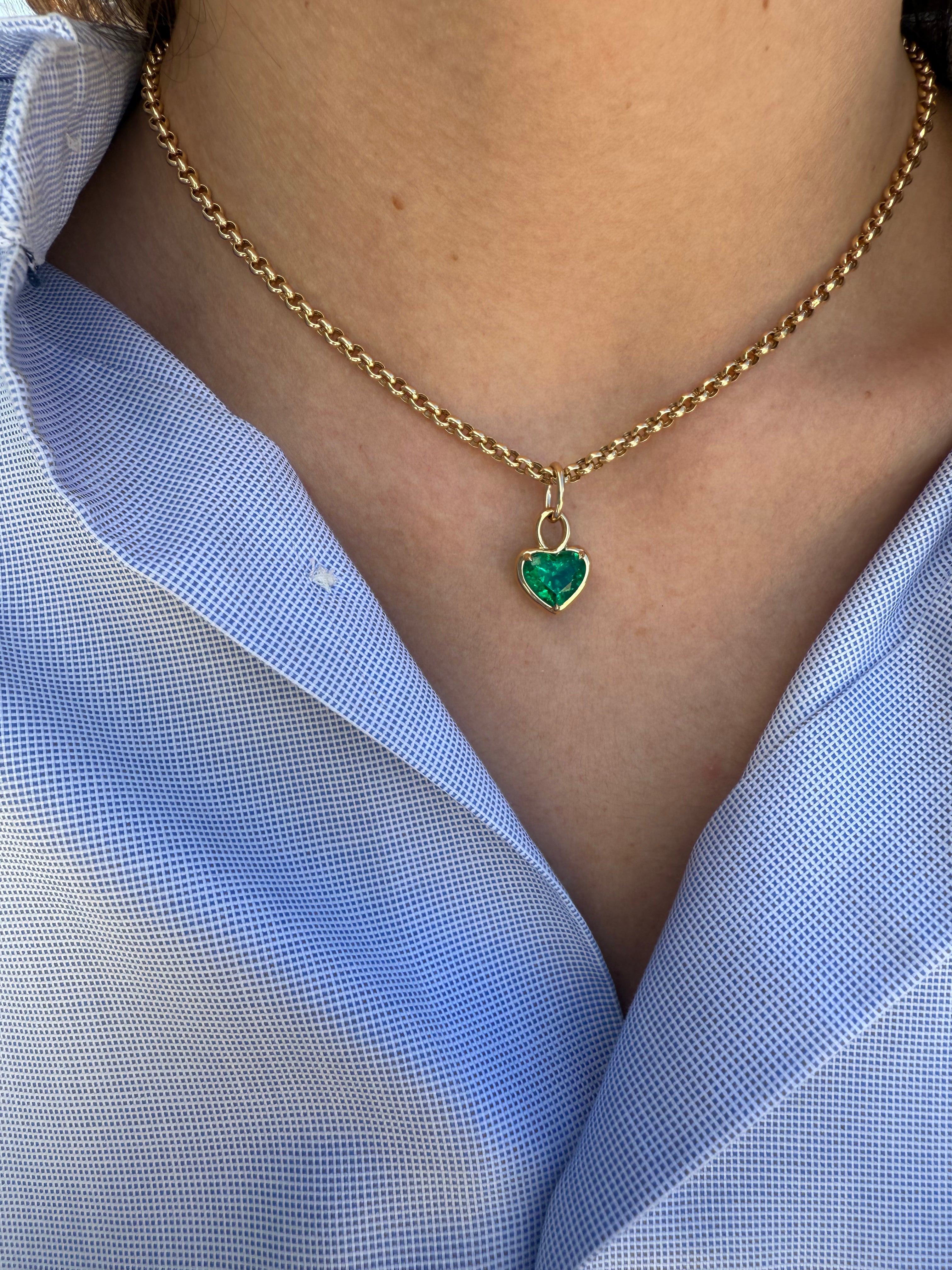 Colombian Emerald Heart Shape Pirouette Pendant