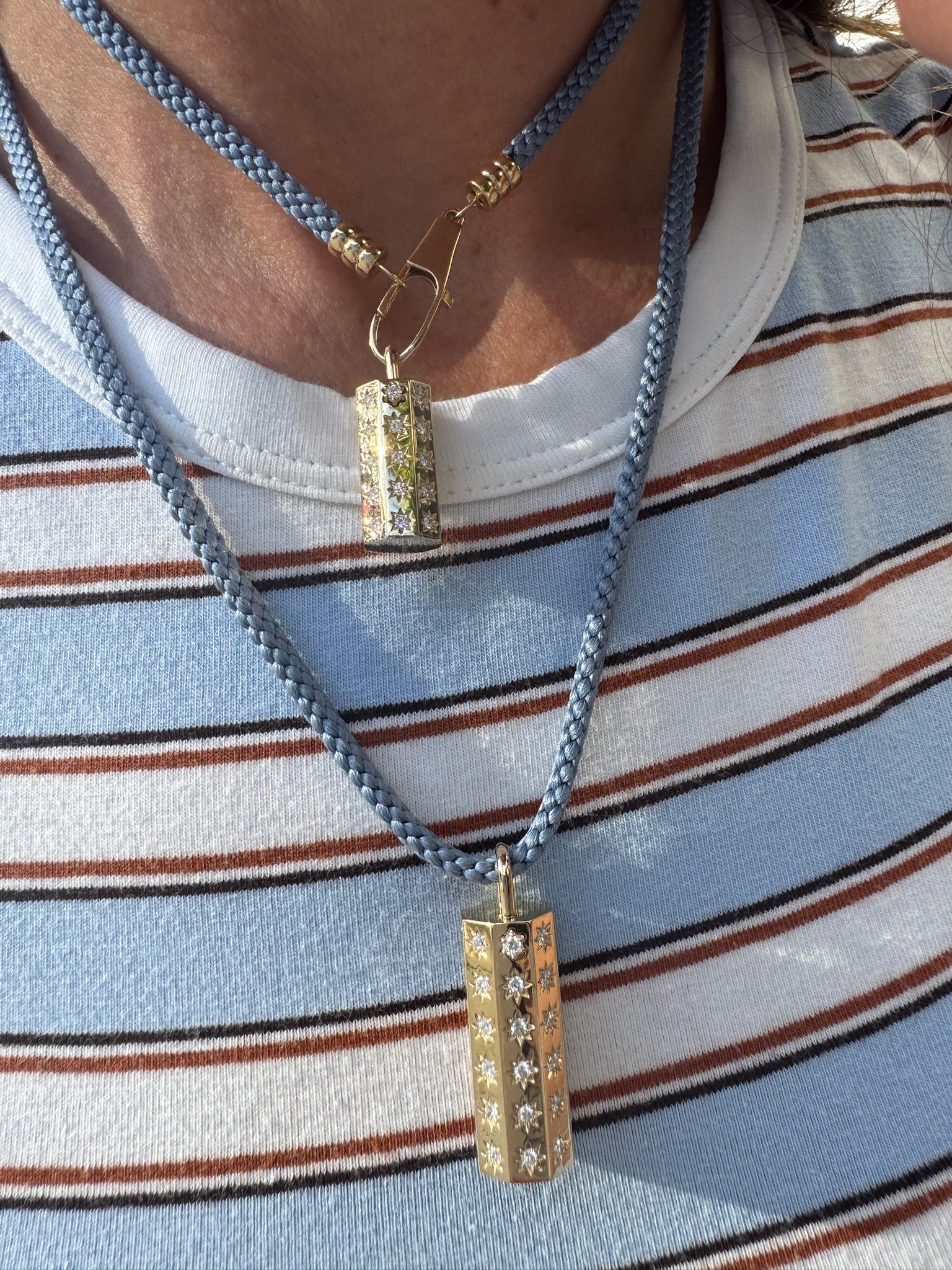 24 mm Diamond Octagon Lock Pendant