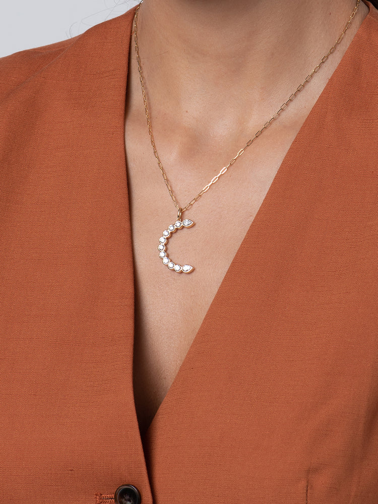 Double Headed Crescent Necklace