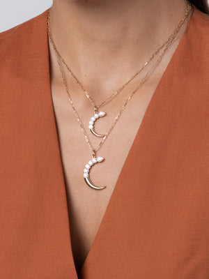 
                
                    Load image into Gallery viewer, Mini Cuddle Crescent Necklace
                
            
