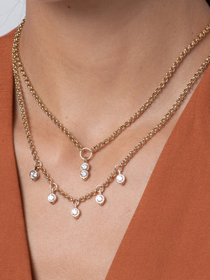 
                
                    Load image into Gallery viewer, Round Diamond Five Station Necklace
                
            