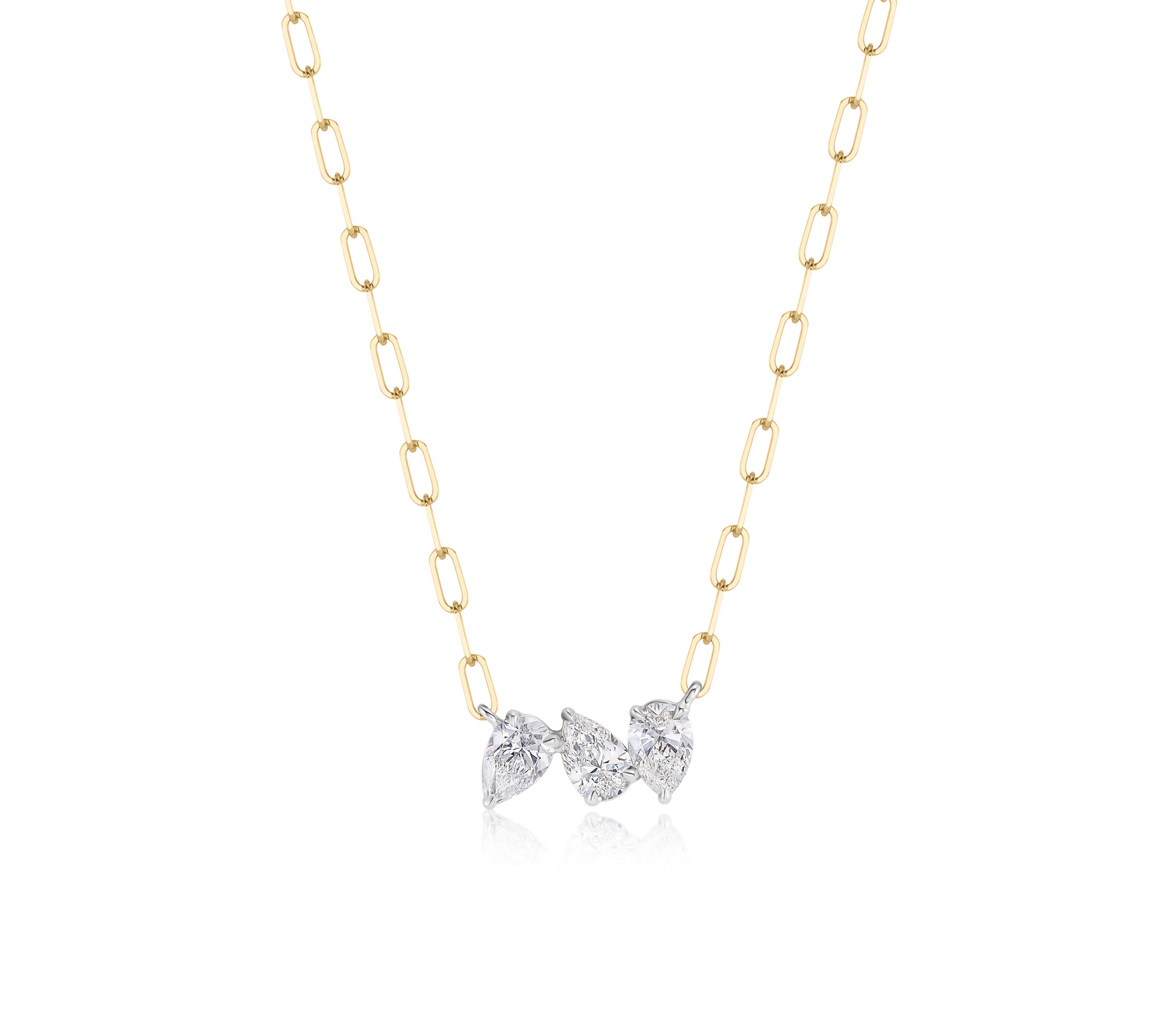 Three Pear Diamond Necklace