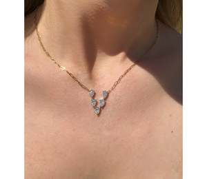 Pear Shape Diamond V-Necklace