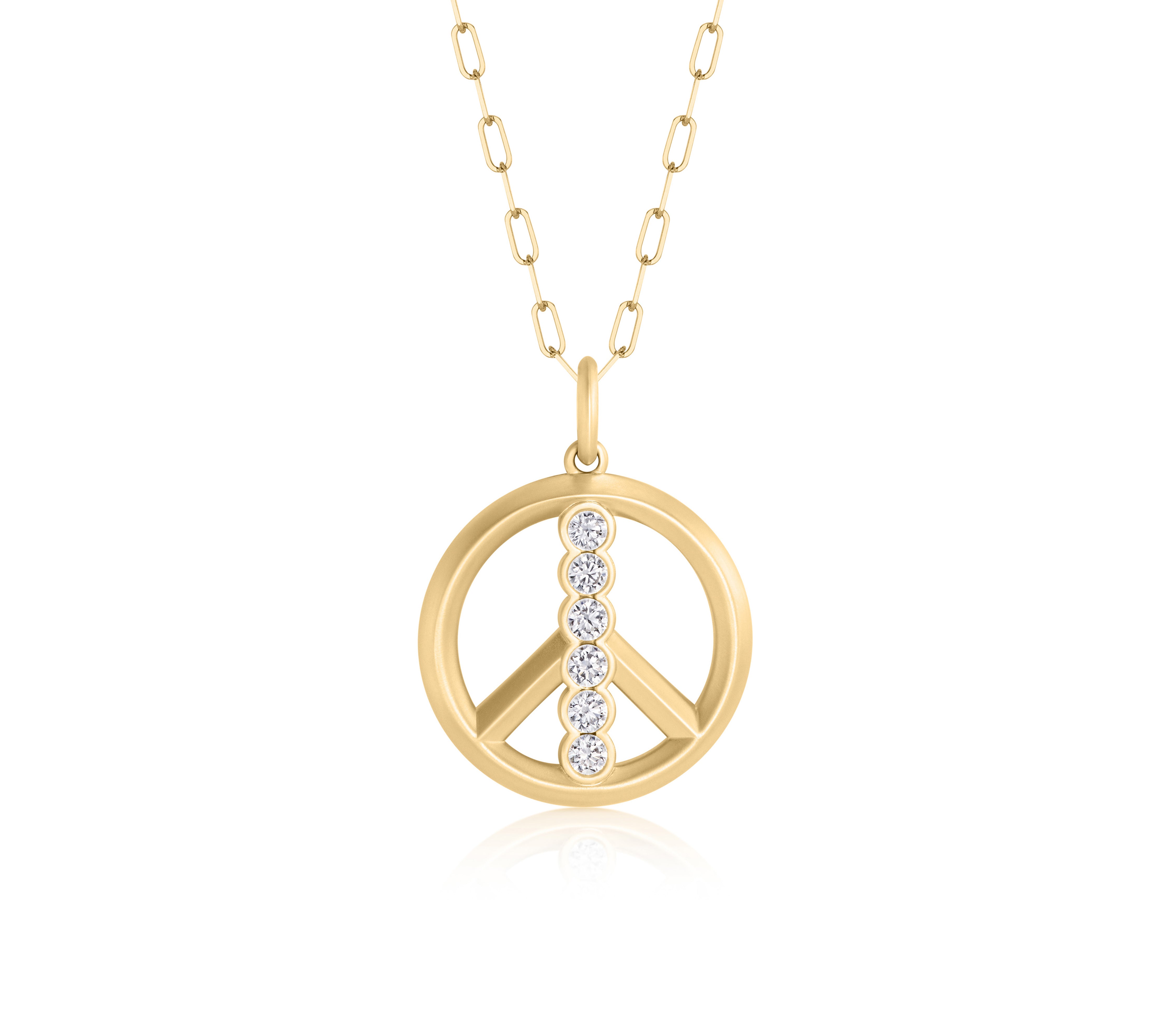 Diamond Cuddle Peace Sign Necklace