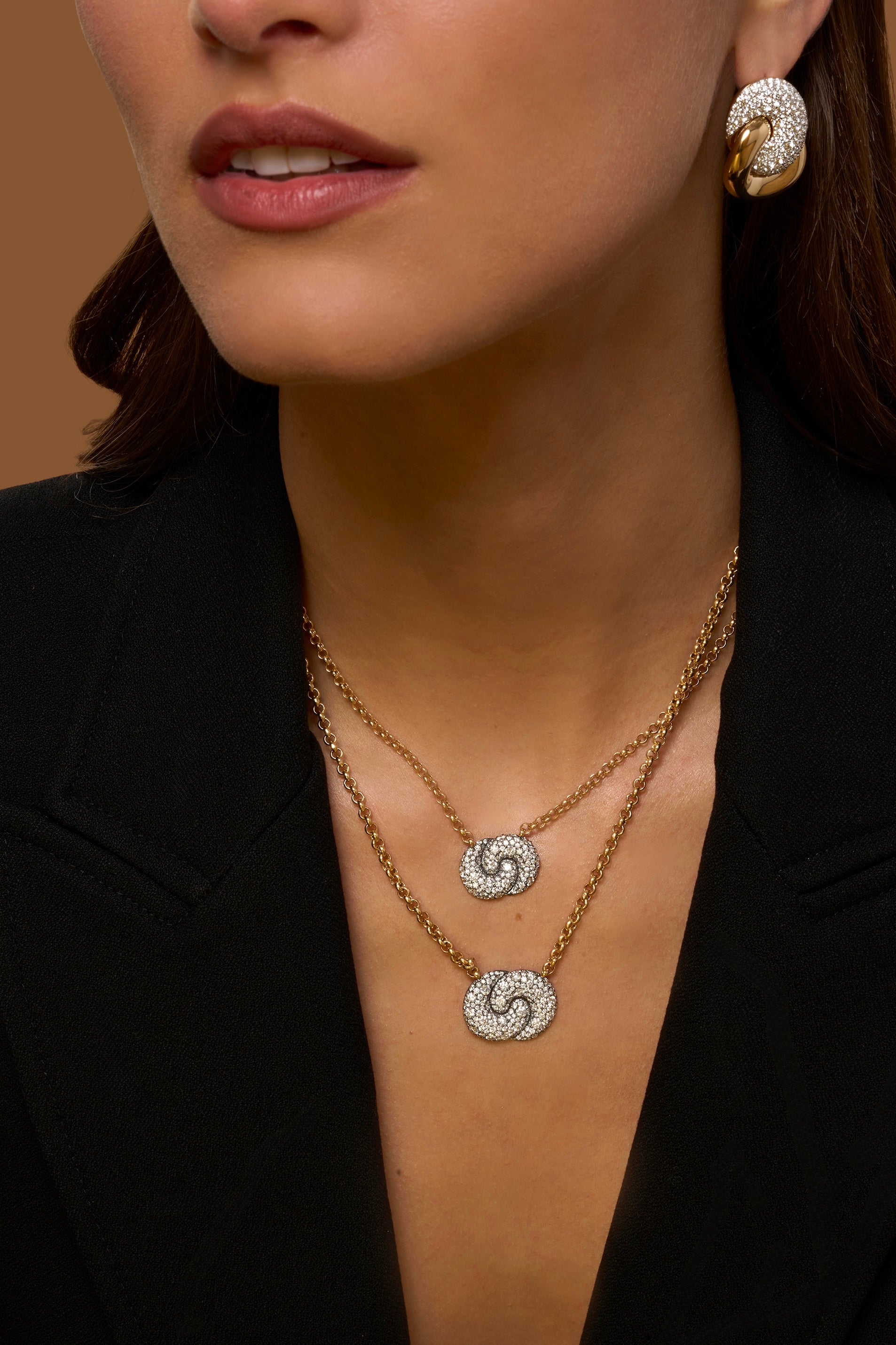 All Diamond Medium East-West Duet Necklace