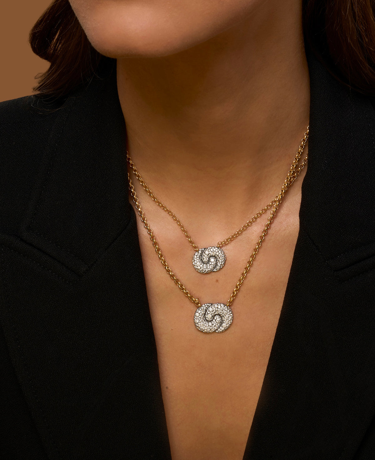 All Diamond Medium East-West Duet Necklace