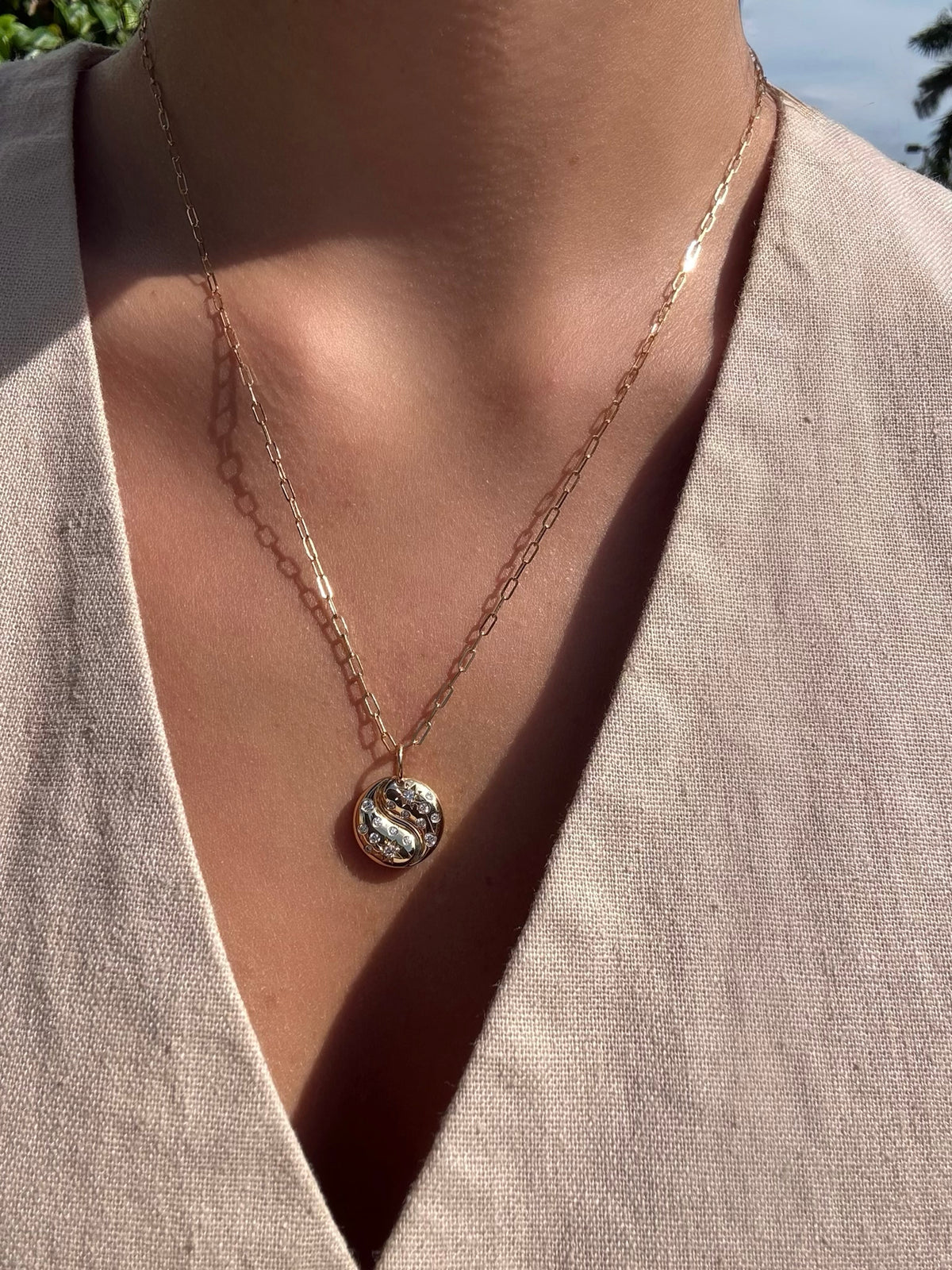 Celeste 15mm Yin Yang Necklace