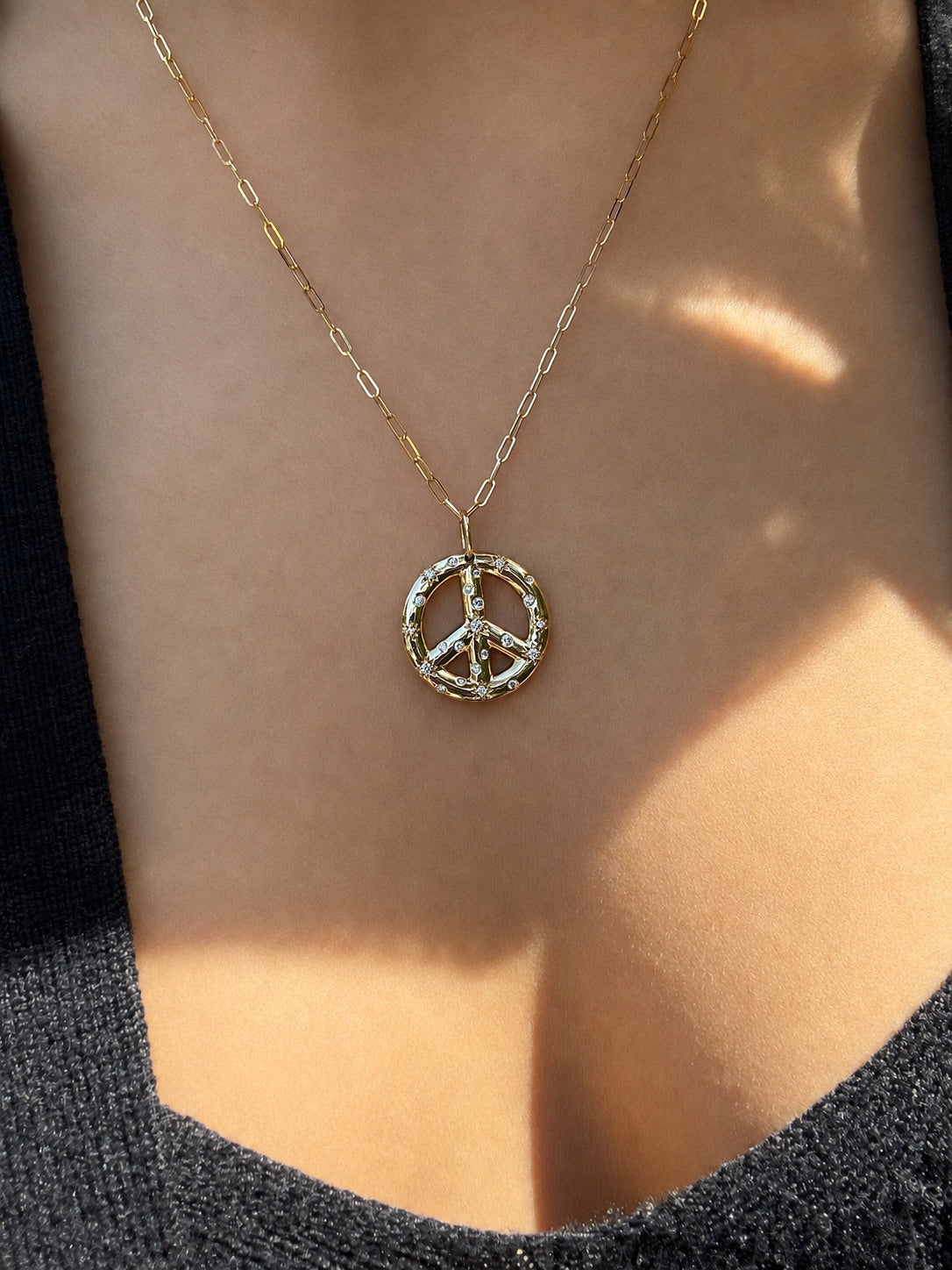 Celeste 20mm Peace Sign Necklace