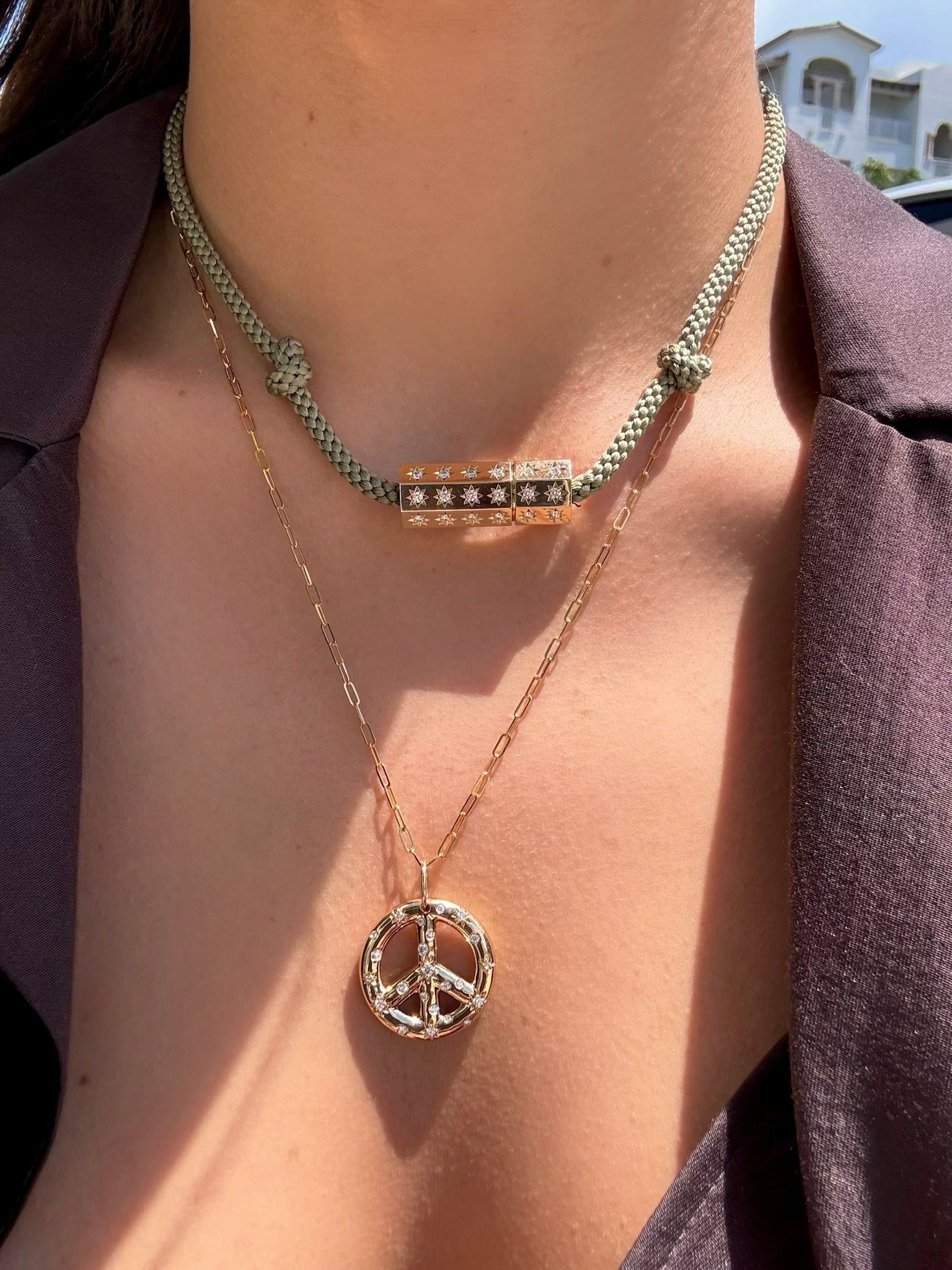 Celeste 20mm Peace Sign Necklace