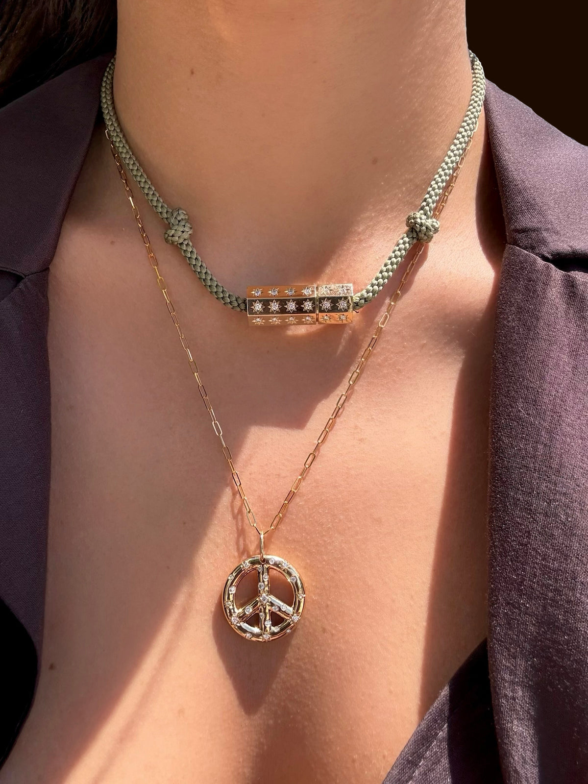 Celeste 20mm Peace Sign Necklace