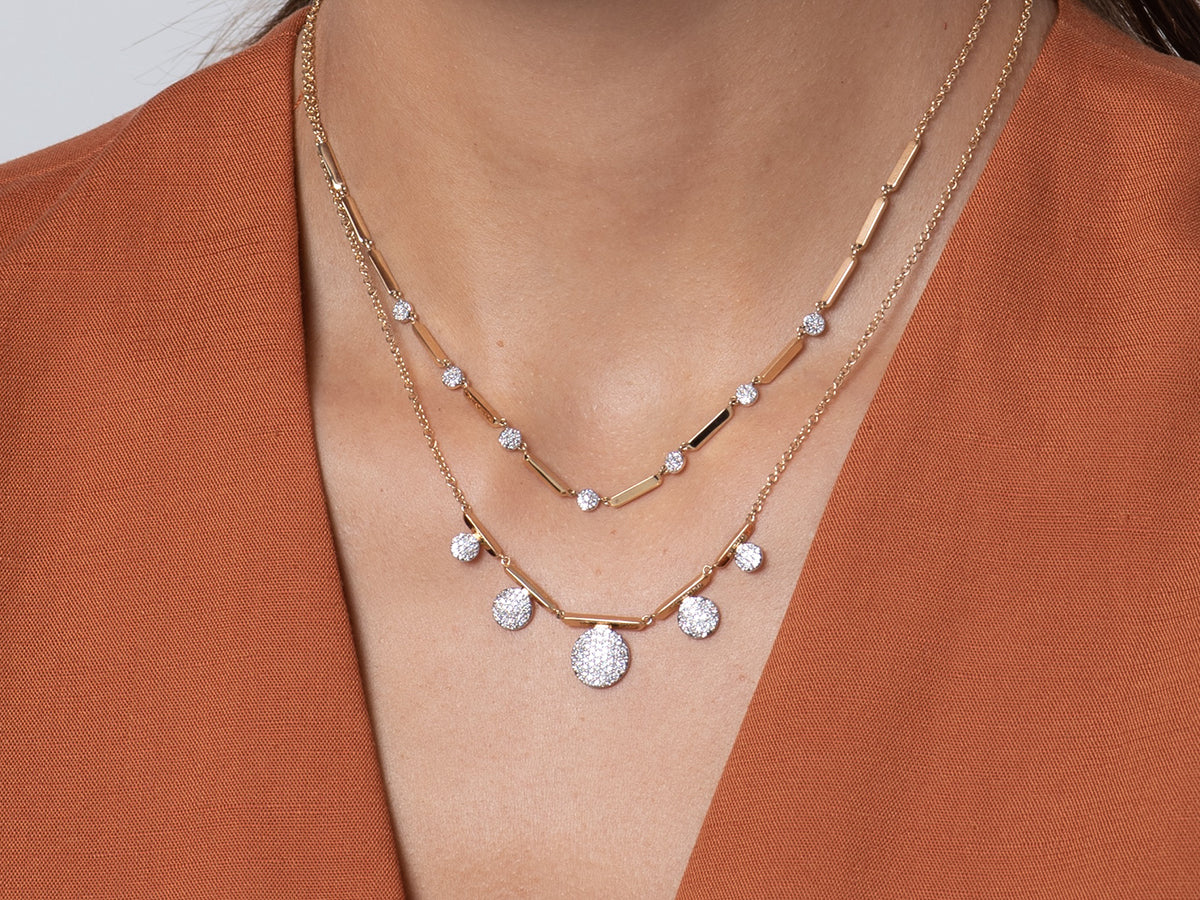 Seven Station Micro Infinity Necklace