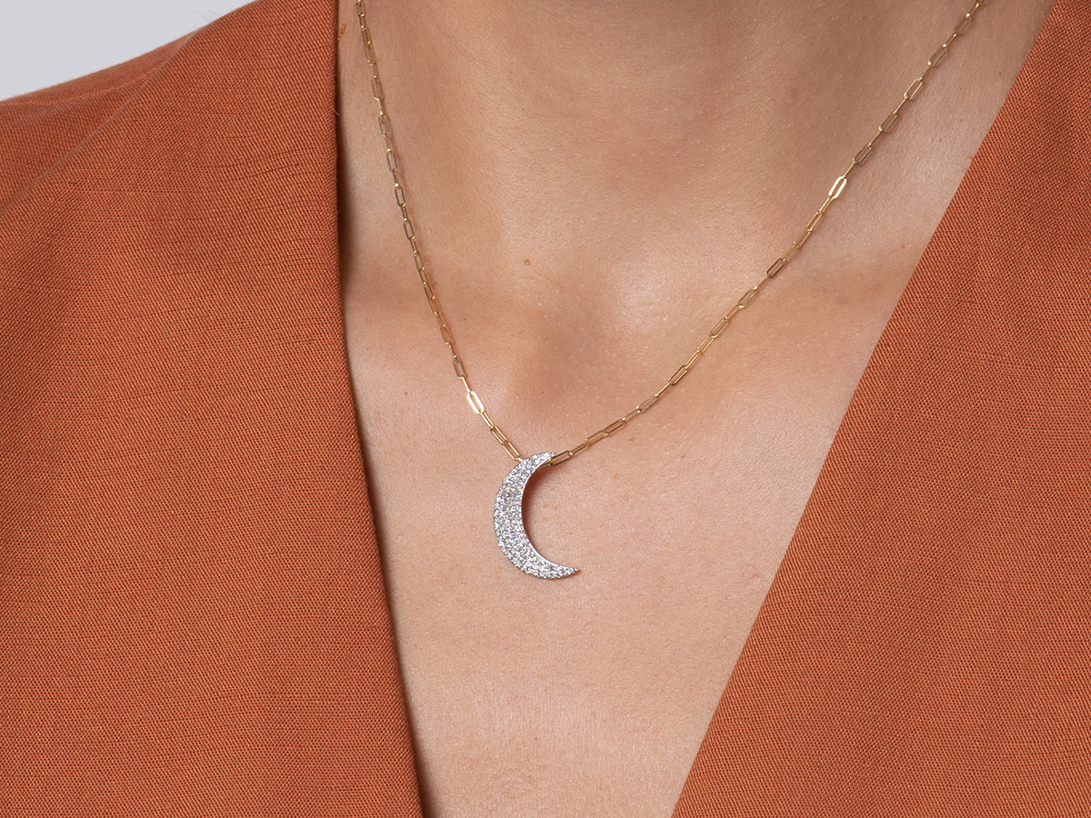 Infinity Crescent Moon 22mm Necklace