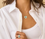 Diamond & Emerald Infinity Heartbeat Necklace