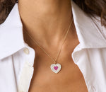 Diamond & Pink Sapphire Infinity Heartbeat Necklace