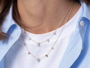 
                
                    Load image into Gallery viewer, Diamond Deconstructed Graduated Station Necklace
                
            
