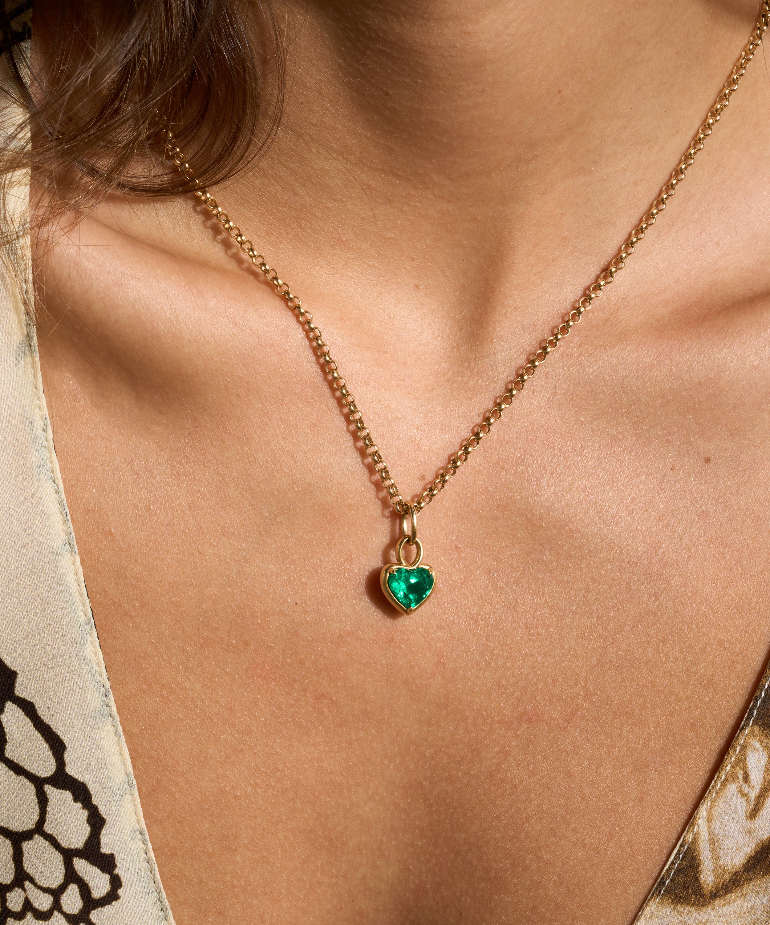 Colombian Emerald Heart Shape Pirouette Pendant