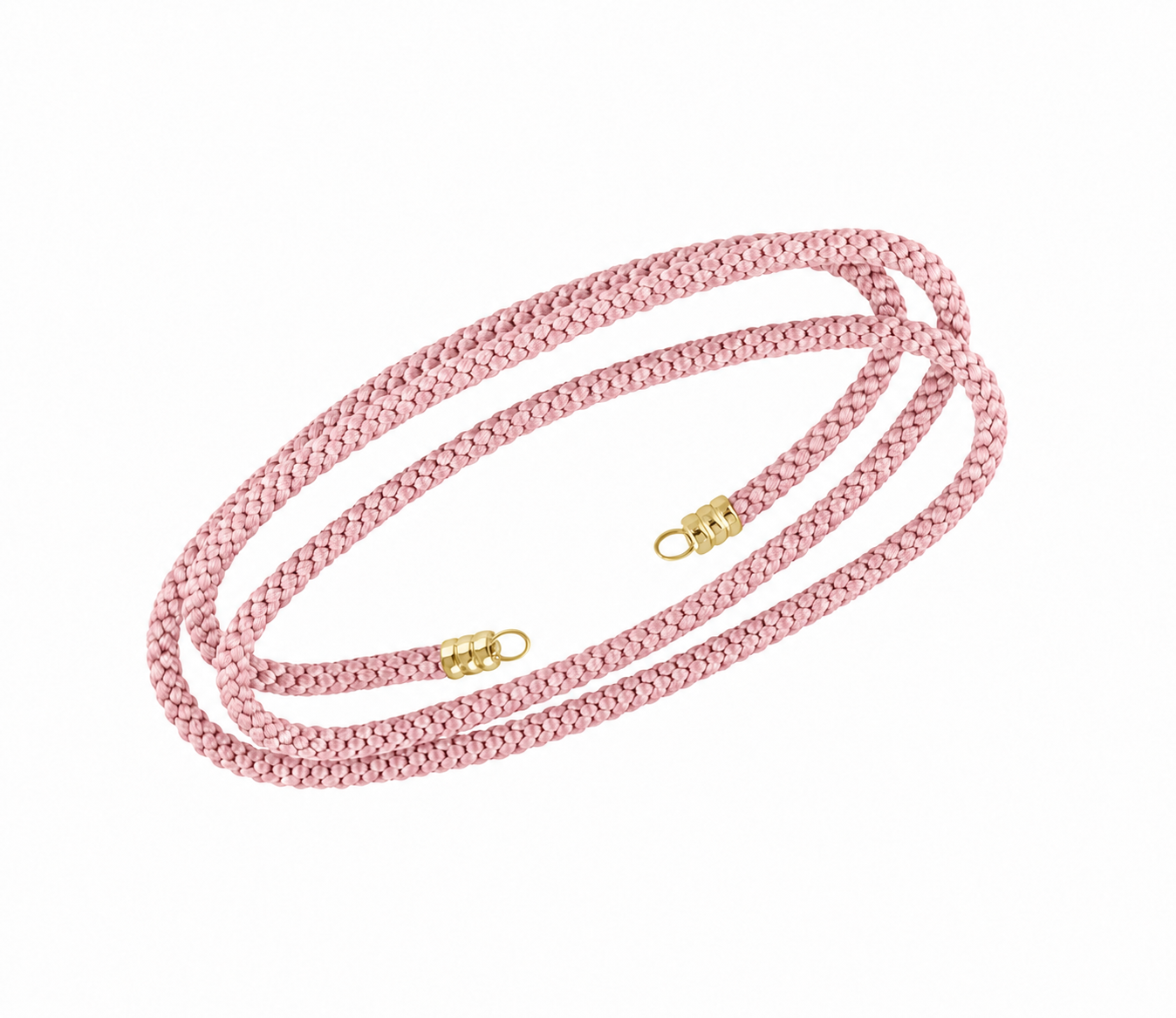 Pink Kumihimo Silk Rope with End Caps