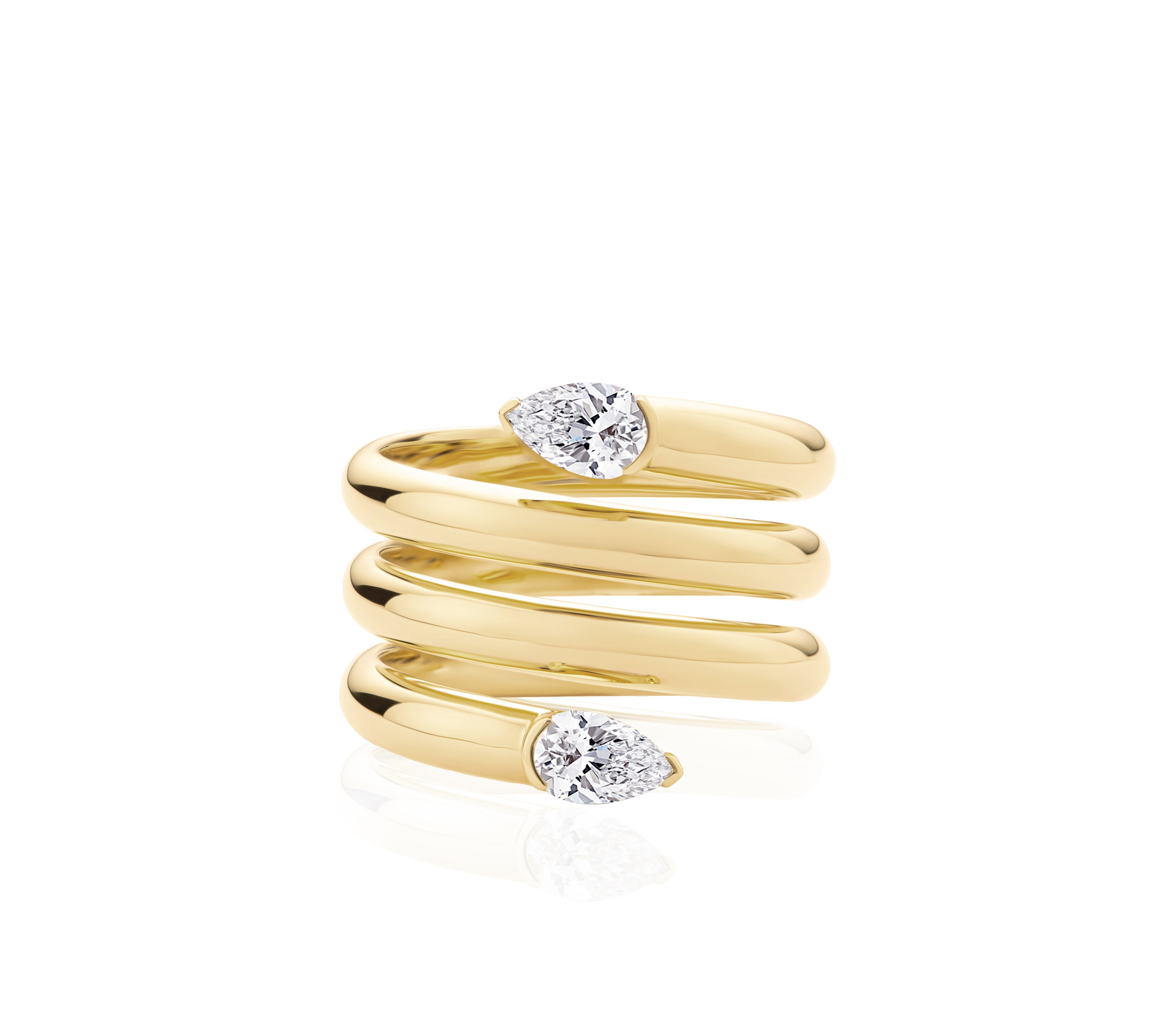 Double Headed Pear Wrap Ring